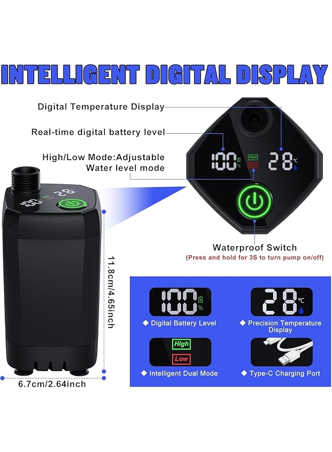 Oasisgalore Portable Shower For Camping [Long Lasting]6000Mah Rechargeable Ipx7 Waterproof Outdoor Shower With Intelligent Led Display 4 Spray Modes Camping Hiking Equipment  - Image 4