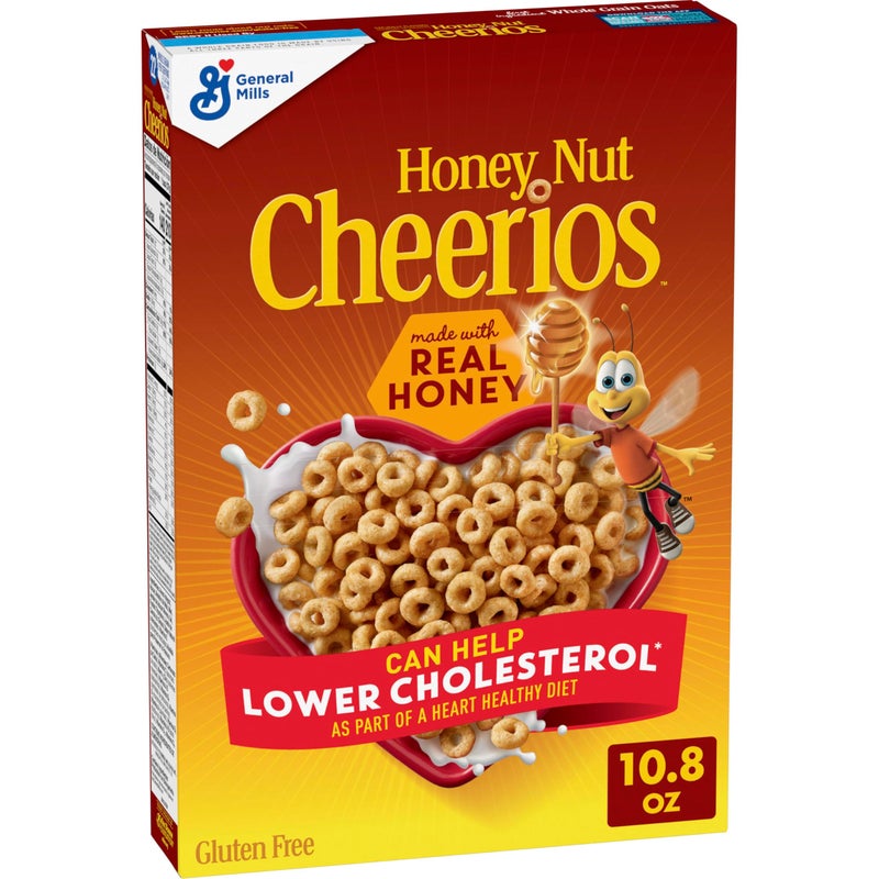 Cheerios Honey Nut Cheerios, Heart Healthy Gluten Free Breakfast Cereal with Whole Grain Oats, 10.8 oz - Image 1