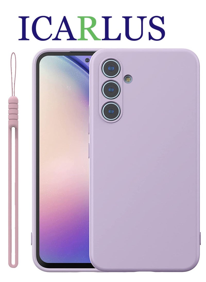 ICARLUS For Samsung Galaxy A25 5G Case Slim Liquid Silicone Protective Cover Purple  - Image 1