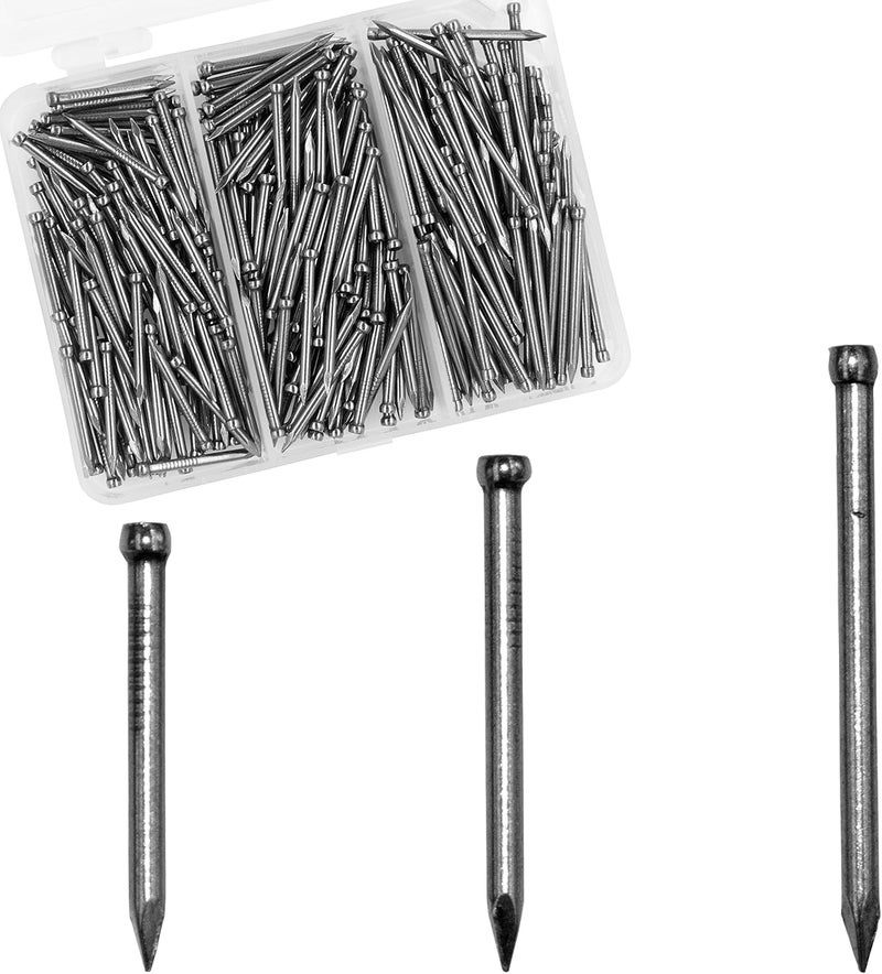 OMOTOOL Finishing Nails Assortment Kit (280 pcs), Concrete Steel Nails for baseboard and Woodworking, Suit for Masonry and Pine,3 Size Assortment - Image 1