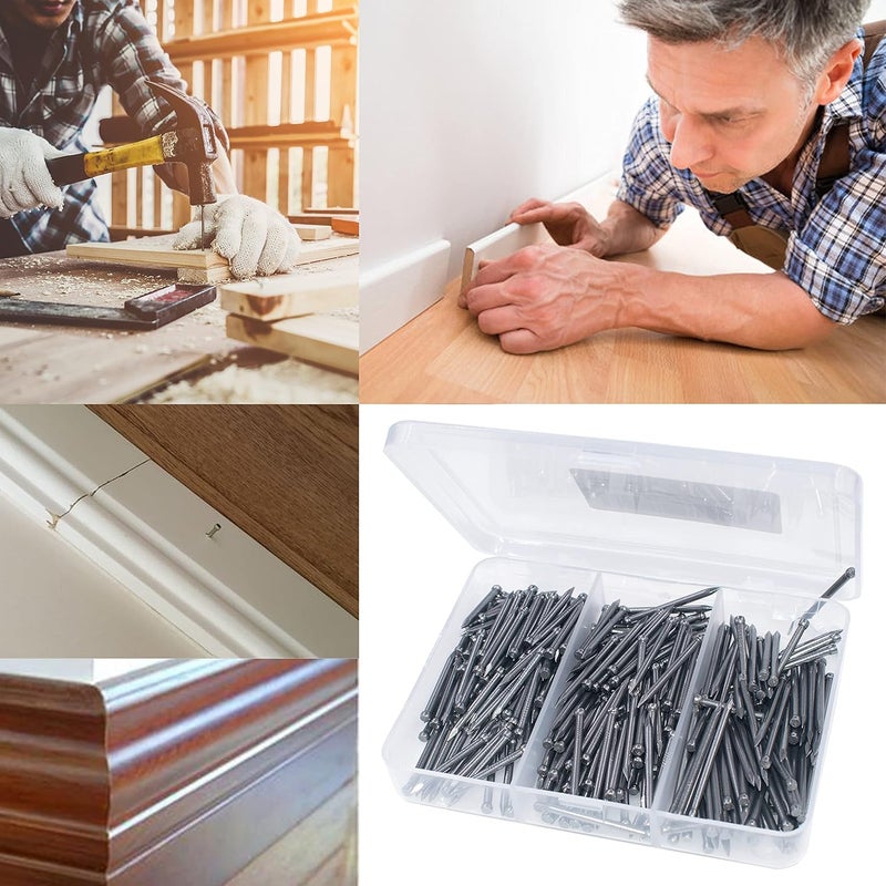OMOTOOL Finishing Nails Assortment Kit (280 pcs), Concrete Steel Nails for baseboard and Woodworking, Suit for Masonry and Pine,3 Size Assortment - Image 5