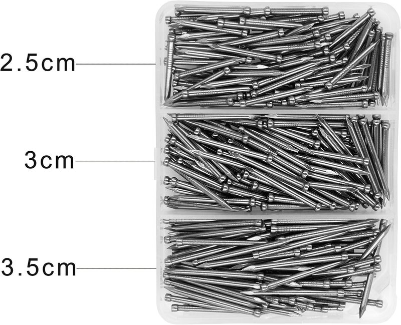 OMOTOOL Finishing Nails Assortment Kit (280 pcs), Concrete Steel Nails for baseboard and Woodworking, Suit for Masonry and Pine,3 Size Assortment - Image 3