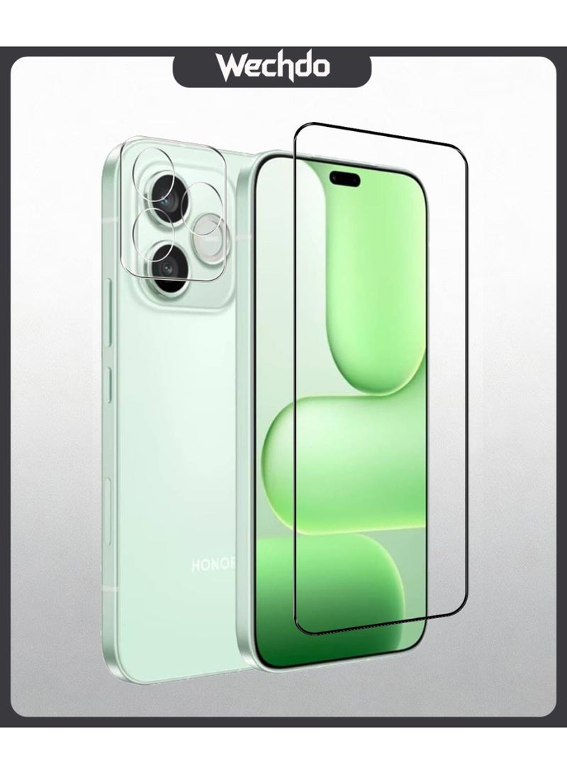 Wechdo 2 Pack for Honor 600 Lite 5G Premium Tempered Glass Screen Protector, 1 Pack Front Screen Protector and 1 Pack Camera Lens Film, with 9H Hardness, Anti-Fingerprint, Anti-Shatter, Bubble-Free & Easy Installation - Image 1
