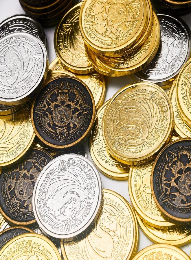 ACTIONDRAKE Metal Pirate Coins, 110 Pieces Lots of Toys Gold Coins for Board,for DND Props Accessories, Treasures and Treasure chests Fantasy Dragon Coinsfor RPG Tablelap - Image 3