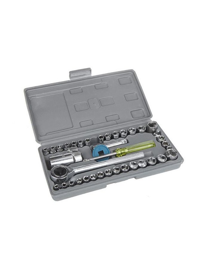 40-Piece Combination Socket Small Wrench Set Yellow/Grey 24cm - Image 1