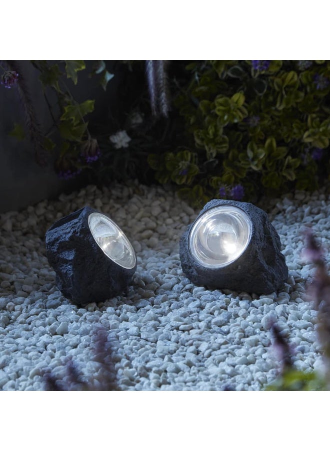 أون باي مصباح صخري زخرفي يعمل بالطاقة الشمسية مصنوع من مادة البولي ريزين بتقنية LED (أبيض بارد) - اشترِ الآن - Image 2