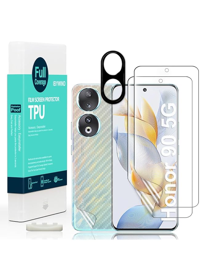 Ibywind 2 Pcs Screen Protector For Honor 90 5G 6.7 Inch Not For Honor 90 Pro 5G Honor 90 Lite 5G Flexible Tpu Film With 1Pc Camera Lens Protector 1Pc Back Film Easy To Install - Image 1