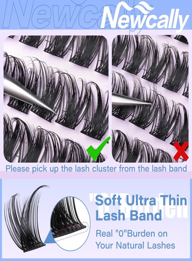 Newcally Lash Clusters Wispy Lash Extension D-curly Eyelash Clusters Natural Look 10-18mm Cluster Eyelash Extensions 144Pcs Volume Individual Lashes Spiky Cluster Lashes Manga by Newcally - Image 5