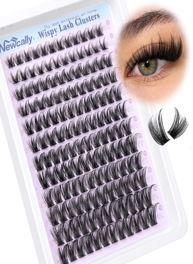 Newcally Lash Clusters Wispy Lash Extension D-curly Eyelash Clusters Natural Look 10-18mm Cluster Eyelash Extensions 144Pcs Volume Individual Lashes Spiky Cluster Lashes Manga by Newcally - Image 1