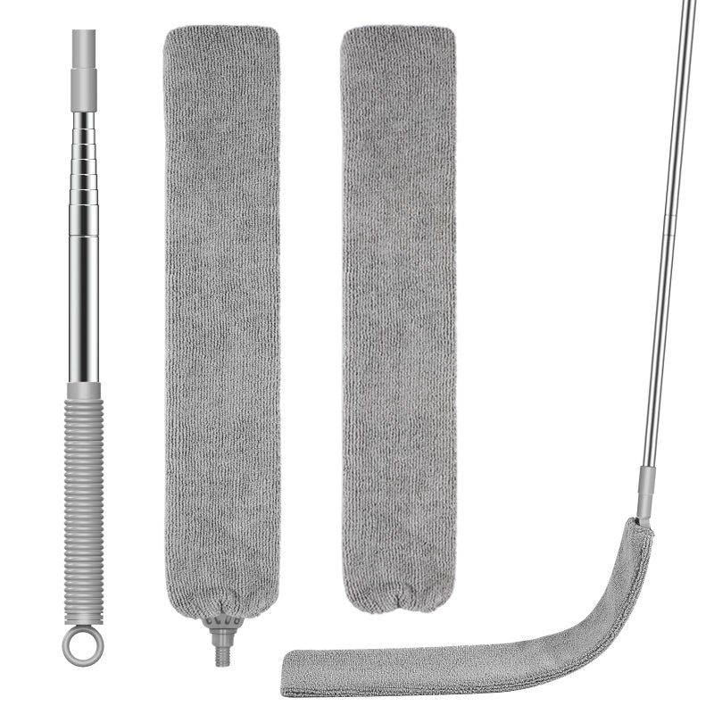 SetSail Dusters for Cleaning Retractable Gap Duster with Extension Pole 81-inch Long Handle Cleaning Tools Flat Dust Cleaner with 2 Microfiber Dusting Cloths for Under Appliances Furniture Fridge - Image 1