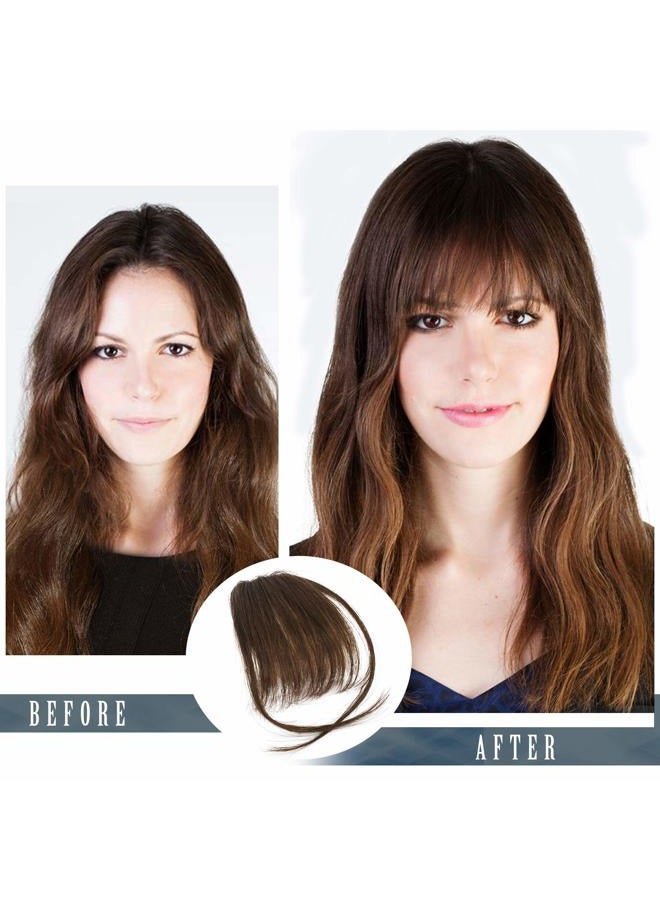 BARSDAR Real Human Hair Clip in Bangs - 100% Human Hair Clip in Bangs for Women - Natural Black Wispy Bangs Extensions Fringe with Temples Real Hair Bangs Hairpieces - Natural Black - Image 3