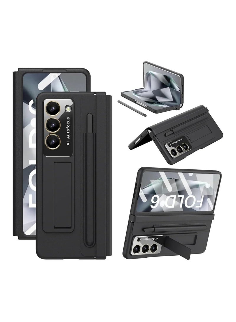 general Galaxy Z Fold 6 Case - Full Protection, Pen Holder & Stylus Pen, with Kickstand & Screen Protector, One-Piece Housing Leather PC Cover for Galaxy Z Fold 6 5G 2024 - Image 1