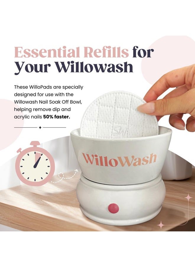 Saint Willo UPDATED Willopad Refills for Willowash Acrylic Nail Remover - 16 Count - Round - Willopads - Image 2