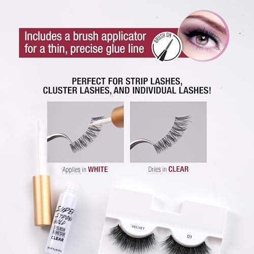 i.Envy i•ENVY Super Strong Hold Eyelash Adhesive, Waterproof, 48-Hour Long-Lasting Lash Glue, Latex-Free, Hypoallergenic, Quick-Drying with Brush-On Applicator for Strip Lashes (Clear, 6 Pack) - Image 3