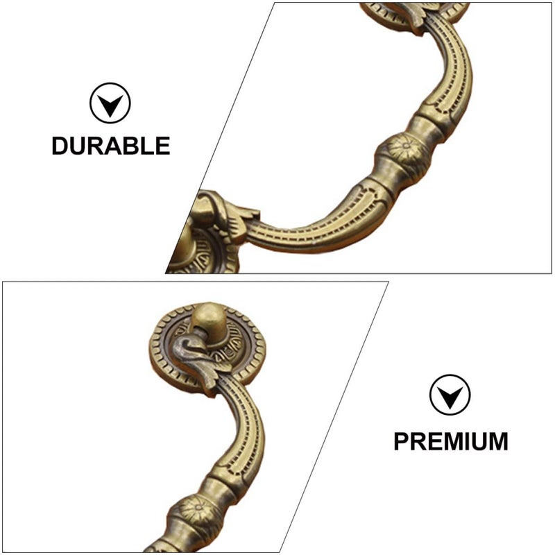 2 Vintage Retro Cabinet Bail Pull Handles 9.6cm Hole Spacing - Image 4