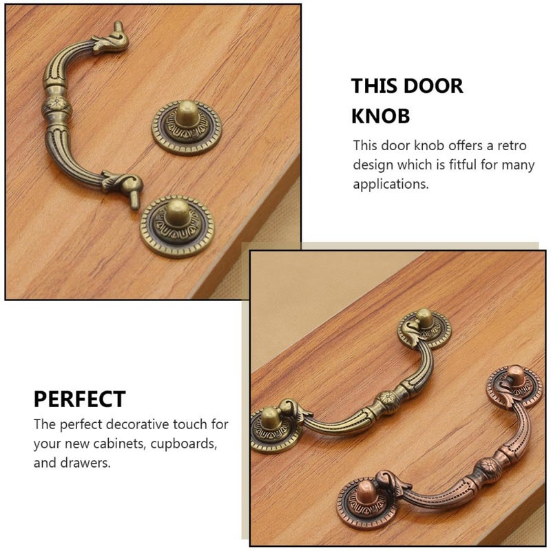 2 Vintage Retro Cabinet Bail Pull Handles 9.6cm Hole Spacing - Image 5