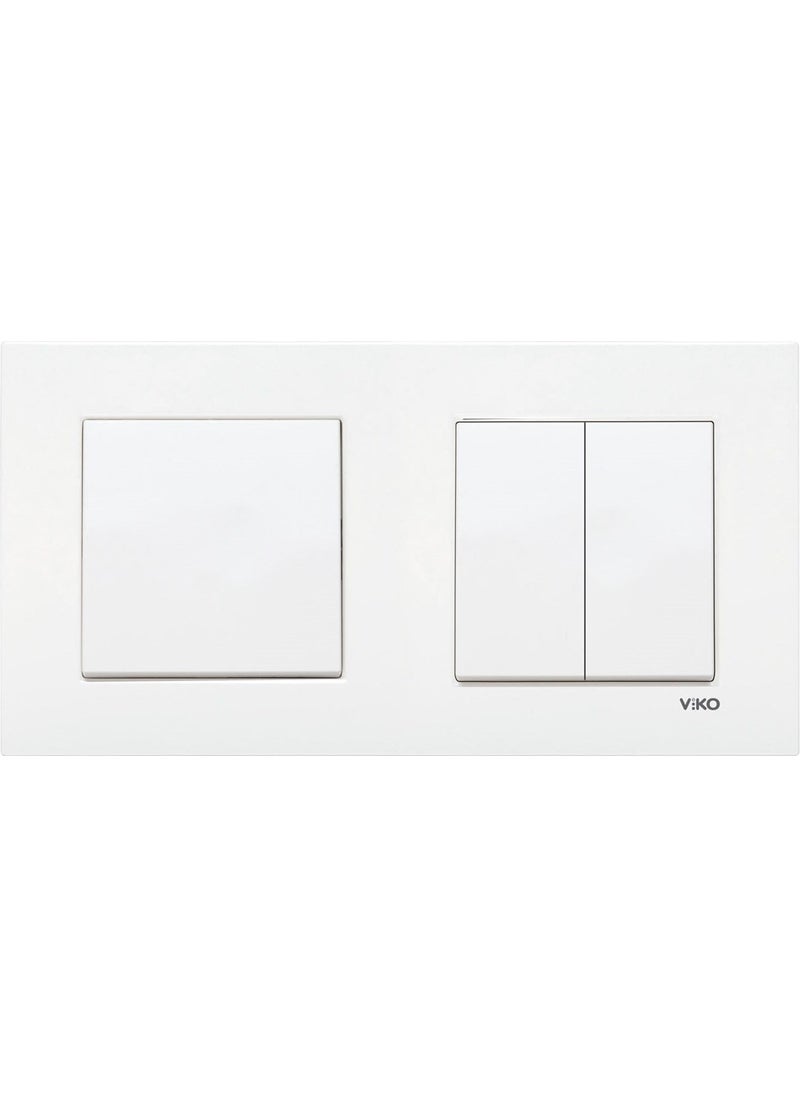 Viko Karre White Set of 2 Switch + Commutator 