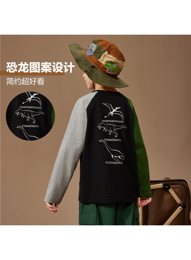 ASK JUNIOR Children's Long Sleeve T-shirt Autumn Boys' Big Kids Color Block Running Sports Base Layer Teenagers Top - Image 3