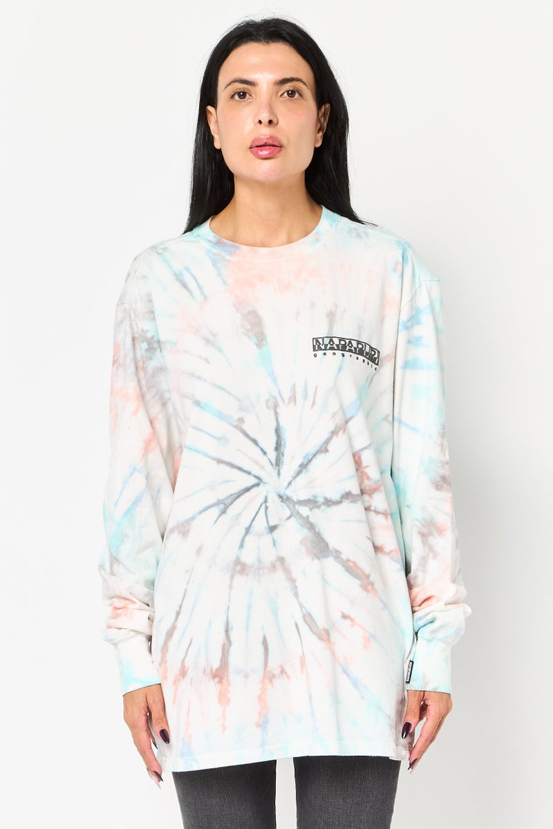 Napapijri Geographic by Napapijri Women Crew Neck Tie Dye Long Sleeve Sweatshirt, Multicolor - Image 1