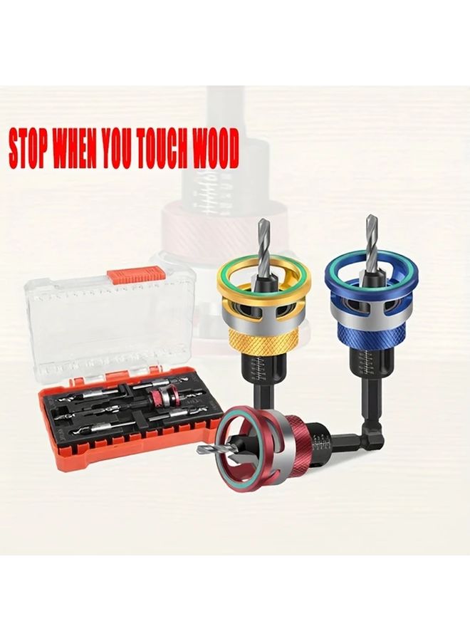 5Pcs Yellow High Speed Steel M2 Drill Bit Set with Carbide Tips 1 4 Inch Hex Shank - Image 2