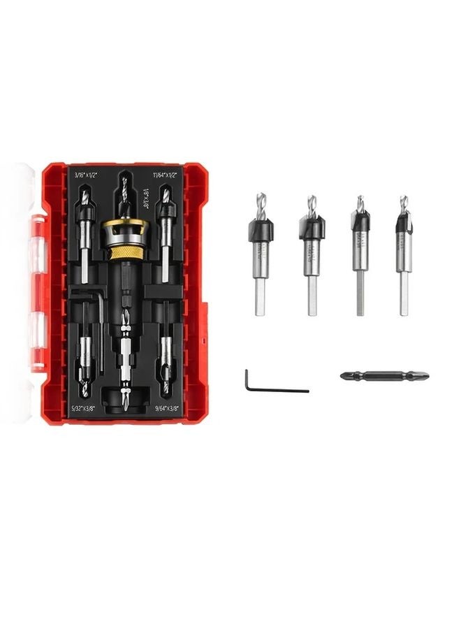 5Pcs Yellow High Speed Steel M2 Drill Bit Set with Carbide Tips 1 4 Inch Hex Shank - Image 1