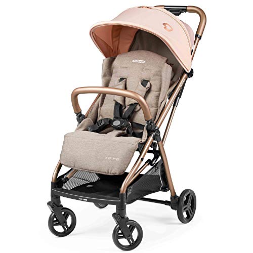 Peg Perego Selfie – Self-Folding, Light Weight, Compact Stroller – Compatible with All Primo Viaggio 4-35 Infant Car Seats - Made in Italy - Mon Amour (Beige, Pink, & Rose Gold) - Image 4