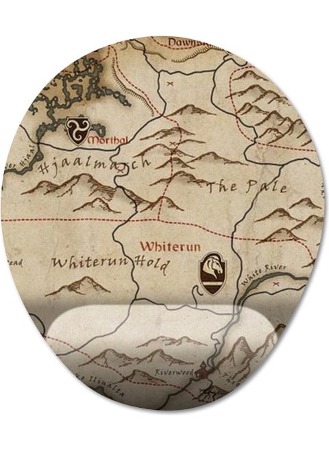 Skyrim Map - The Elder Scrolls V: Skyrim Wrist Rest Mousepad Model - 1 Oval