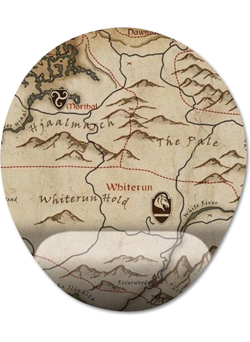 Skyrim Map - The Elder Scrolls V: Skyrim Wrist Rest Mousepad Model - 1 Oval