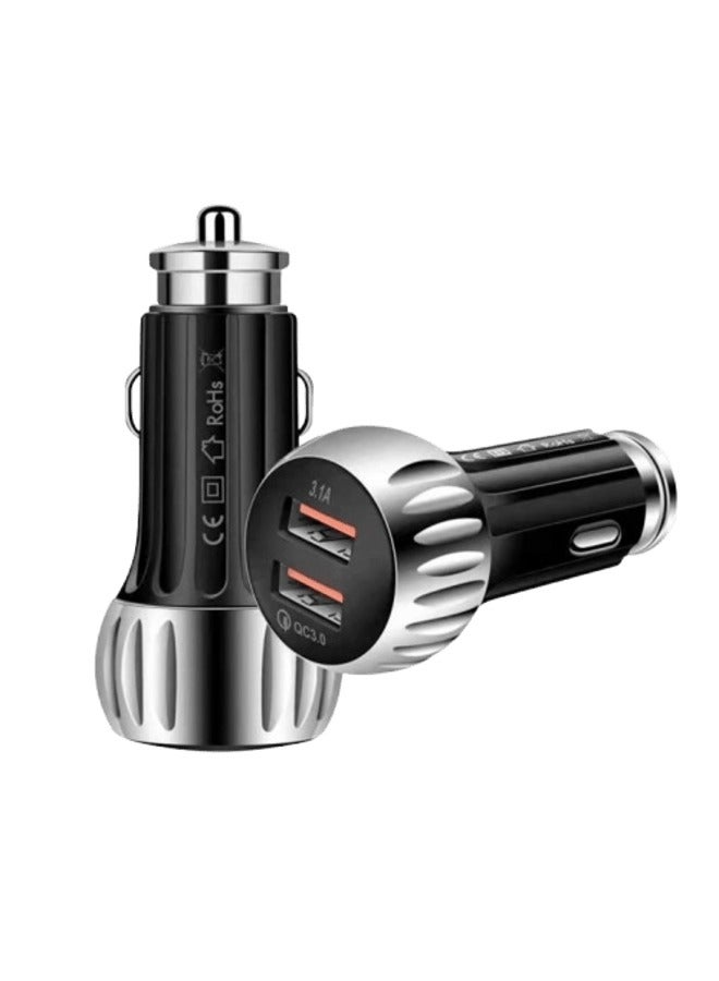 Network 2-USB Port Quick Car Charger Black - Image 1