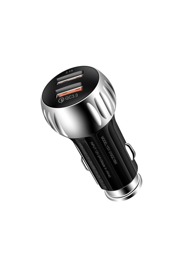 Network 2-USB Port Quick Car Charger Black - Image 2