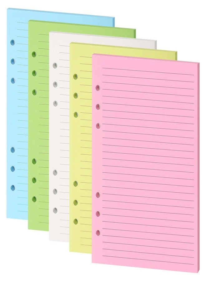 Mafegu Horizontal Line Blank Journal Fillers for 6-Ring Binder Blank Fillers A5 Inserts,50 Sheets/100 Pages,5 Colors (50, A5（8.26x5.6in）) - Image 1