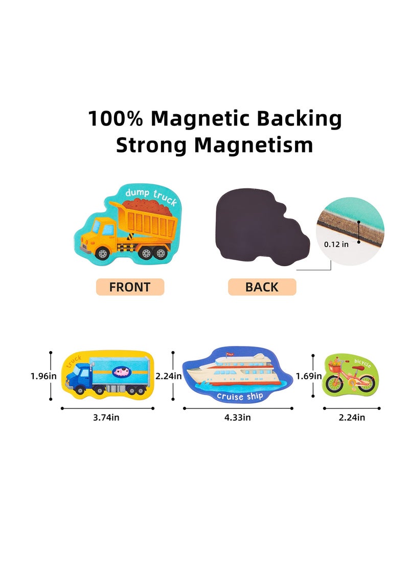 Generic - Fridge Magnets for Kids, Vehicles Magnets, Magnetic letters and numbers for toddlers Learning & Educational Magnet Toys for 3 Year Old Toddlers Baby Magnets for Kids on Fridge - Image 1