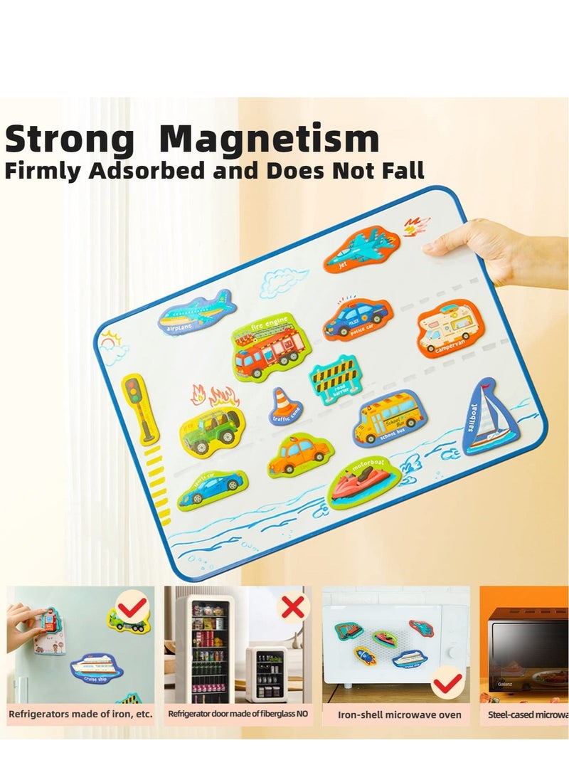 Generic - Fridge Magnets for Kids, Vehicles Magnets, Magnetic letters and numbers for toddlers Learning & Educational Magnet Toys for 3 Year Old Toddlers Baby Magnets for Kids on Fridge - Image 1
