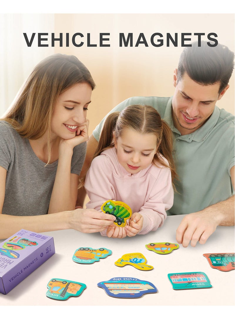 Generic - Fridge Magnets for Kids, Vehicles Magnets, Magnetic letters and numbers for toddlers Learning & Educational Magnet Toys for 3 Year Old Toddlers Baby Magnets for Kids on Fridge - Image 1