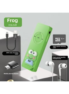External Mp3 Student Walkman Simple Long Cartoon Sports Card Player With Card Full Set Wholesale-Body Color:Frog-Memory Capacity:16GB (Host + Ear + Memory Card + OTG + Lanyard)