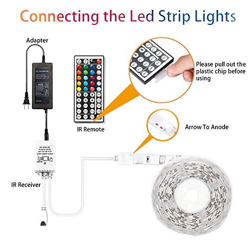 dalattin 32.8ft Led Strip Lights,RGB Led Lights for Bedroom Color Changing Light,Decoration for Bedroom Room Party,Halloween Decor with 44 Keys Remote,1 Roll of 32.8ft - Image 4