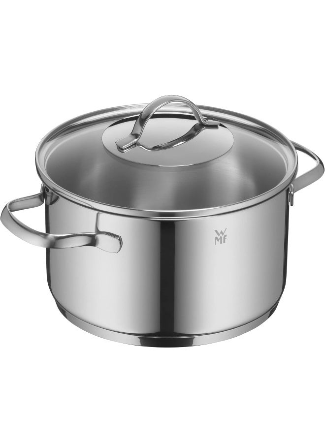 WMF High Casserole  20 Cm Approx. 3.3L Provence Plus Pouring Rim Glass Lid Cromargan Stainless Steel Polished Suitable For Induction Hobs Dishwasher Safe - Image 1