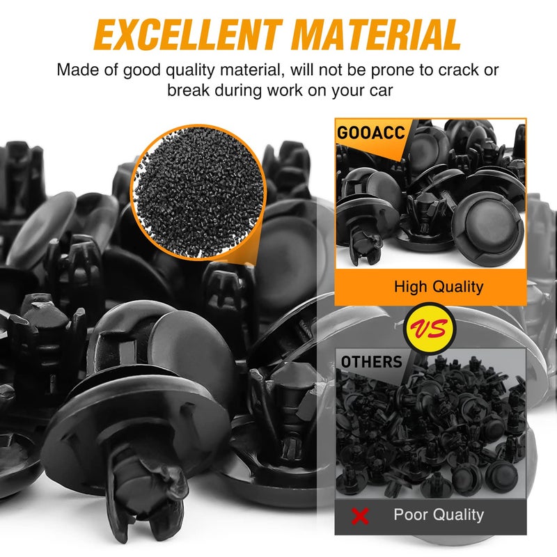 GOOACC 50Pcs Upper Seal Radiator Cover Push-Type Retainer Compatible with Toyota Lexus 90467-08217 4Runner FJ Cruiser Tacoma GX470 Honda Acura 91512-SX0-003 Accord Civic Insight Odyssey - Image 5