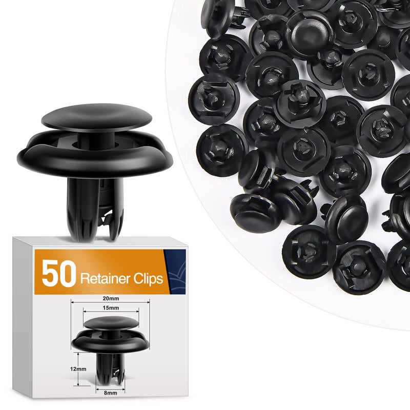 GOOACC 50Pcs Upper Seal Radiator Cover Push-Type Retainer Compatible with Toyota Lexus 90467-08217 4Runner FJ Cruiser Tacoma GX470 Honda Acura 91512-SX0-003 Accord Civic Insight Odyssey - Image 2