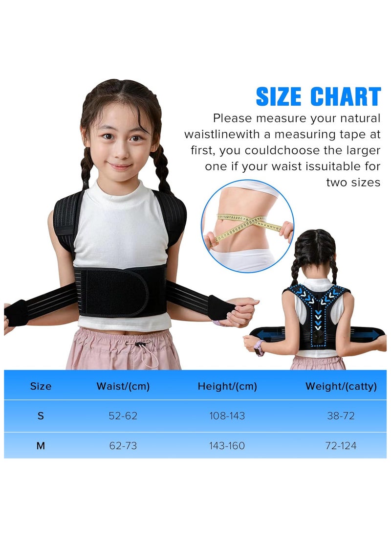 انسجام مصحح وضعية الظهر للأطفال قابل للتعديل، يدعم كامل الظهر، دعامة فعالة لوضعية الظهر العلوية للمراهقين والأولاد والبنات، يدعم العمود الفقري لتحسين الانحناء ومنع الحدبة، مصحح للعمود الفقري - مقاس صغير - Image 5