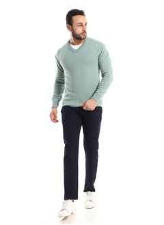 Andora Ribbed Cuffs & Cole Long Sleeves Mint Green Pullover  - Image 1