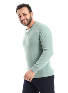 Andora Ribbed Cuffs & Cole Long Sleeves Mint Green Pullover  - Image 3