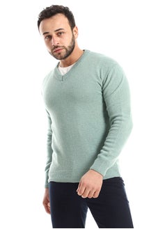 Andora Ribbed Cuffs & Cole Long Sleeves Mint Green Pullover  - Image 2