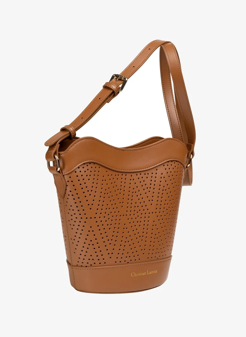 Christian Lacroix Christian Lacroix Women's Nebula Genuine Leather Bucket Bag - Tan