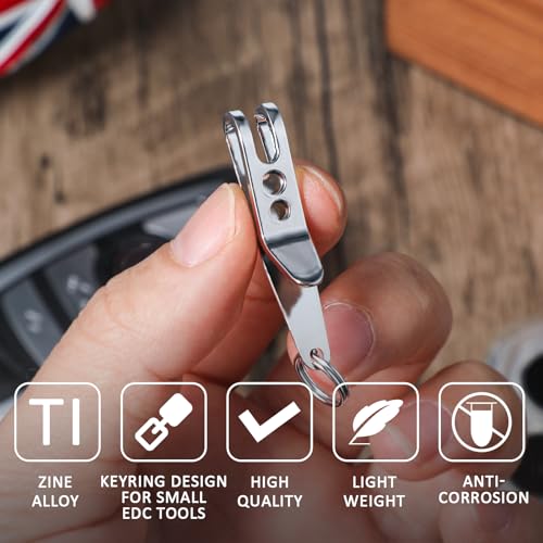 Molain 5Pcs Pocket Bag Suspension Clip With Keychain, Stainless Steel Waist Belt Hanging Clip Key Buckles, Silver - Image 4