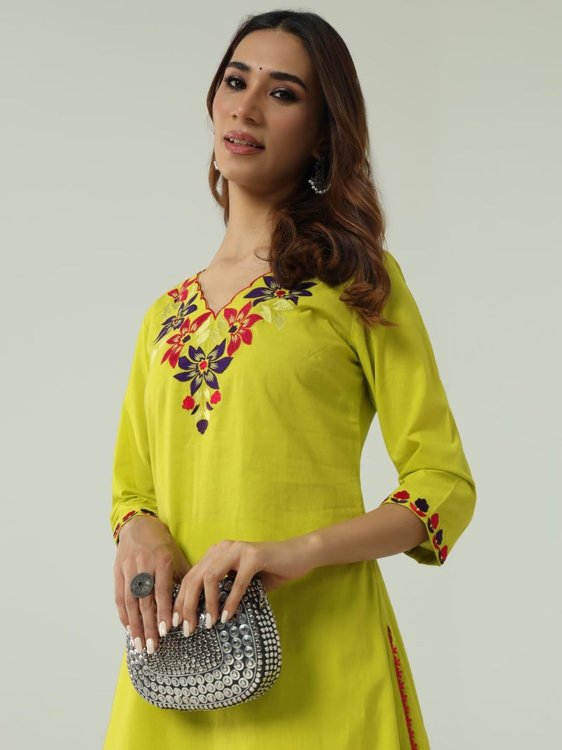 FIORRA Women's Cotton Flared Kurta Set - Image 5
