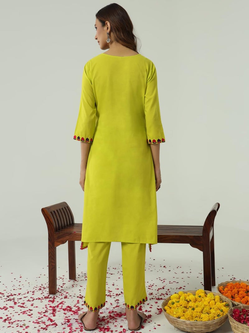 FIORRA Women's Cotton Flared Kurta Set - Image 2