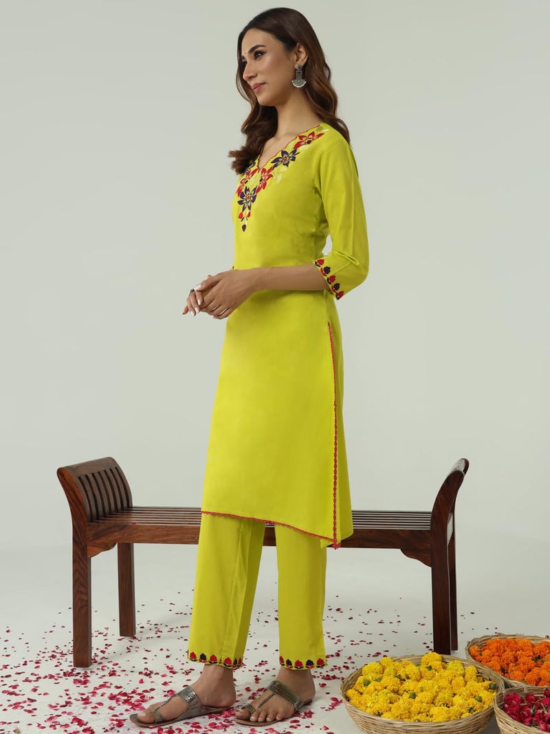 FIORRA Women's Cotton Flared Kurta Set - Image 4