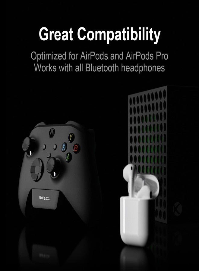 Skull & Co. AudioBox for Xbox (XSX/XSS/Elite) Controllers: Bluetooth 5.0 Wireless Audio Transmitter Adapter Low Latency - Black - Image 4