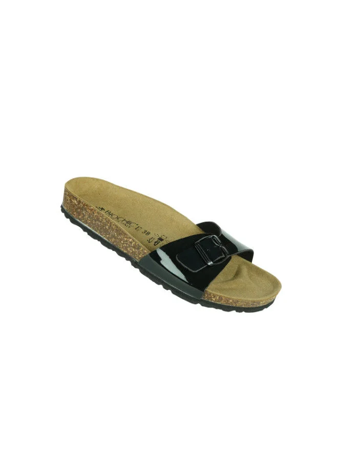 بيوتشيك Biochic Ladies Single Strap Sandals 012-480 1837-Black